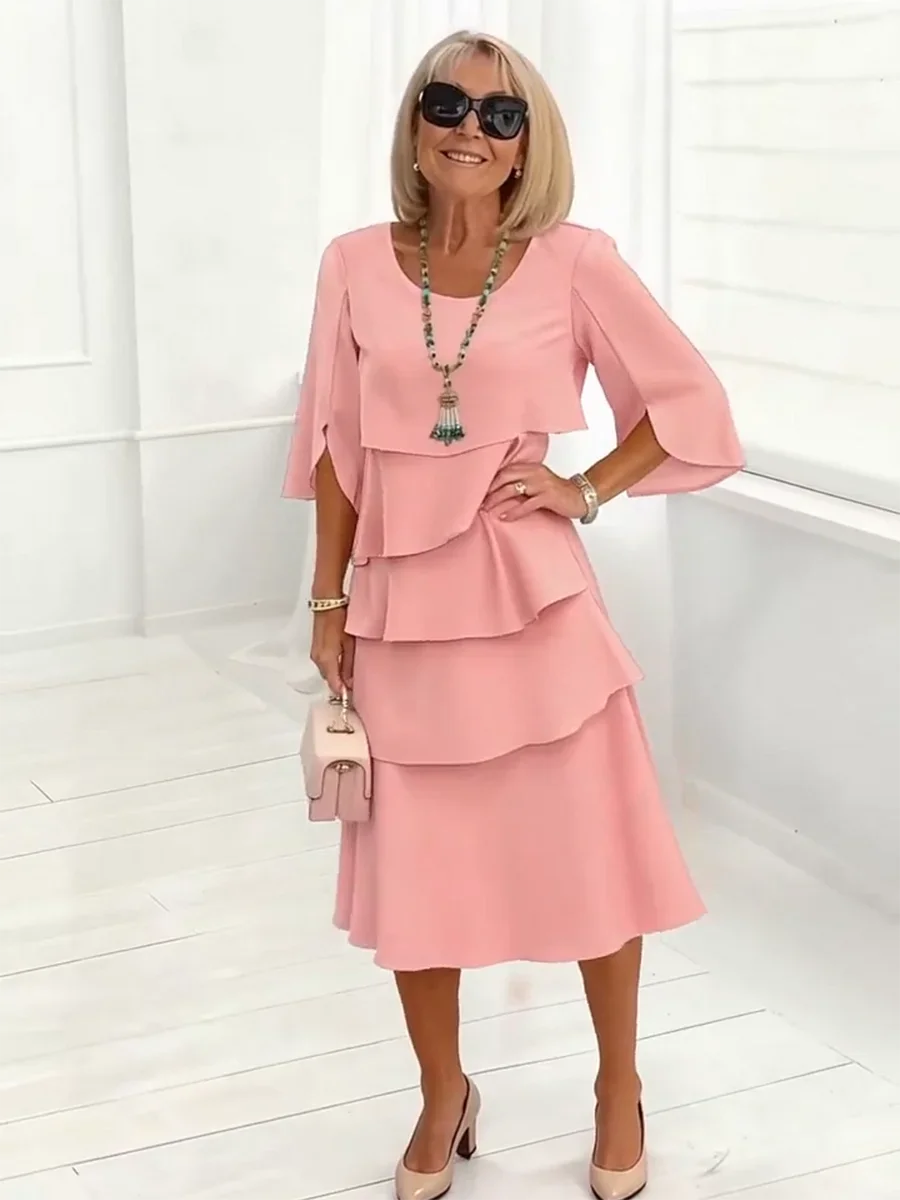 Charlotte™ | Robe Midi Élégante à Manches Fendues