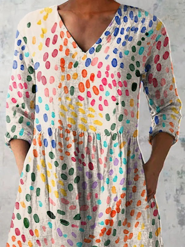 Bernadette | Chemise Col V Longue Vintage
