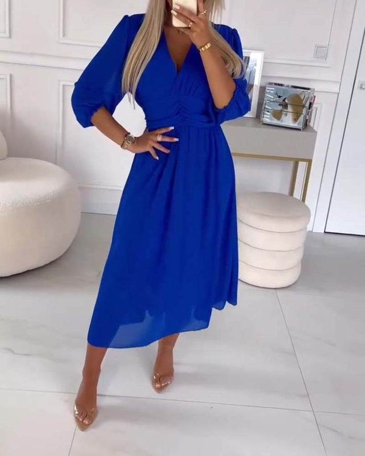 Dianne™ | Robe Taille Unie à Col en V