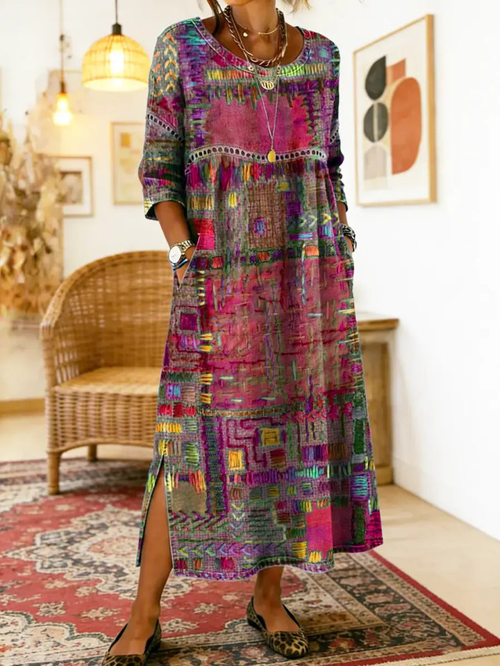 Marjan | Robe en denim avec imprimé unique