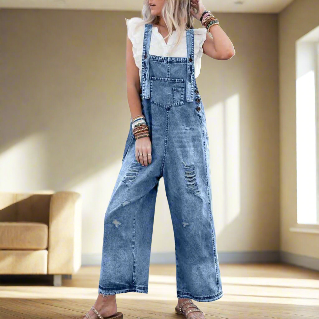 CARMELITA™ – Combinaison Ajustable Vintage Lavée