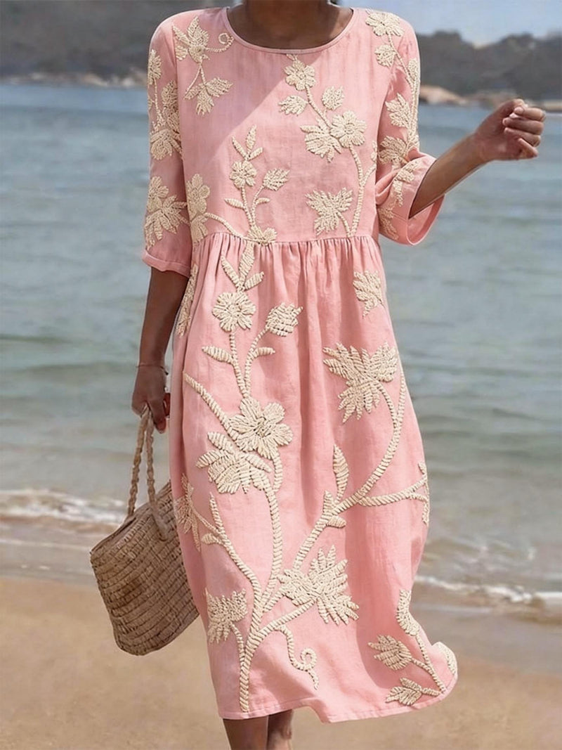 Raquel | Robe vintage avec imprimé brodé