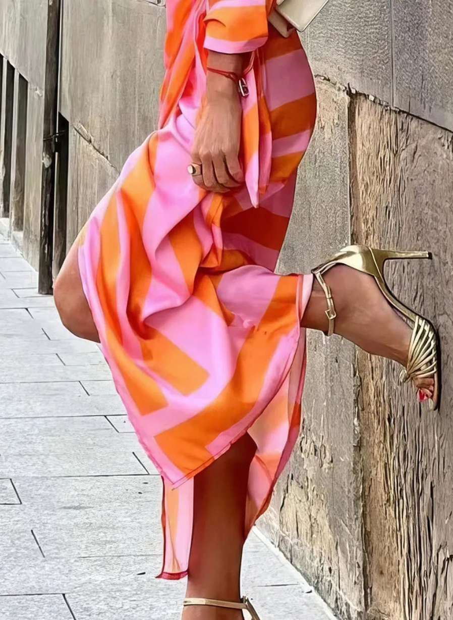 Elvina - Robe Châle Imprimée