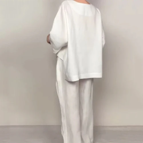 Isabel™ | Ensemble Décontracté en Lin-Coton à Deux Pièces