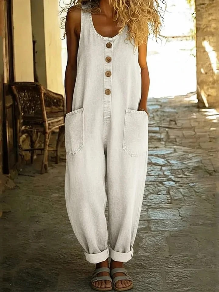 Lenna – Salopette en denim de coton vintage