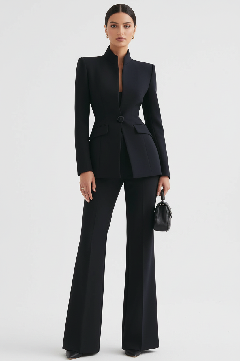 Gia | Ensemble blazer avec pantalon palazzo